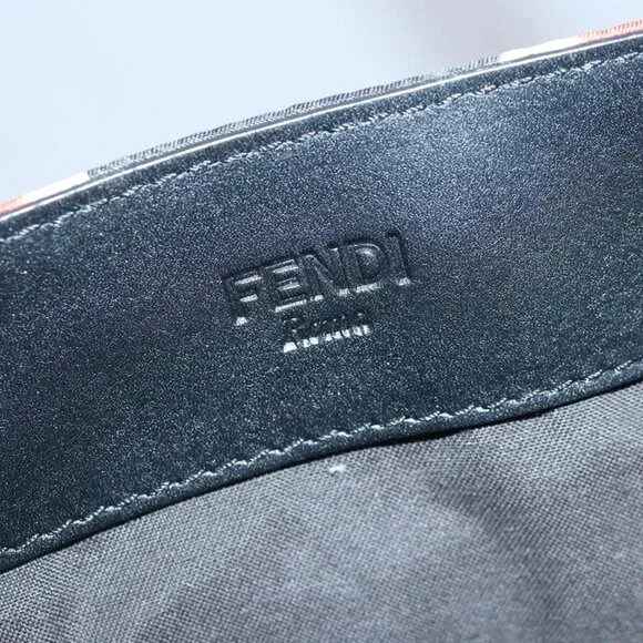 FENDI Tote Bag Nylon Red Silver Auth bs20291